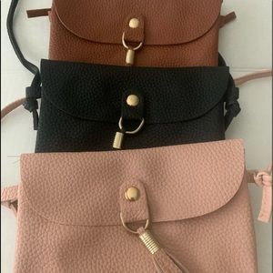 3 small purses hand bag , black, pink & brown